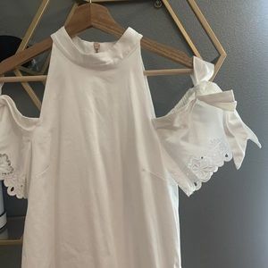 ted baker white dress off shoulder size 0